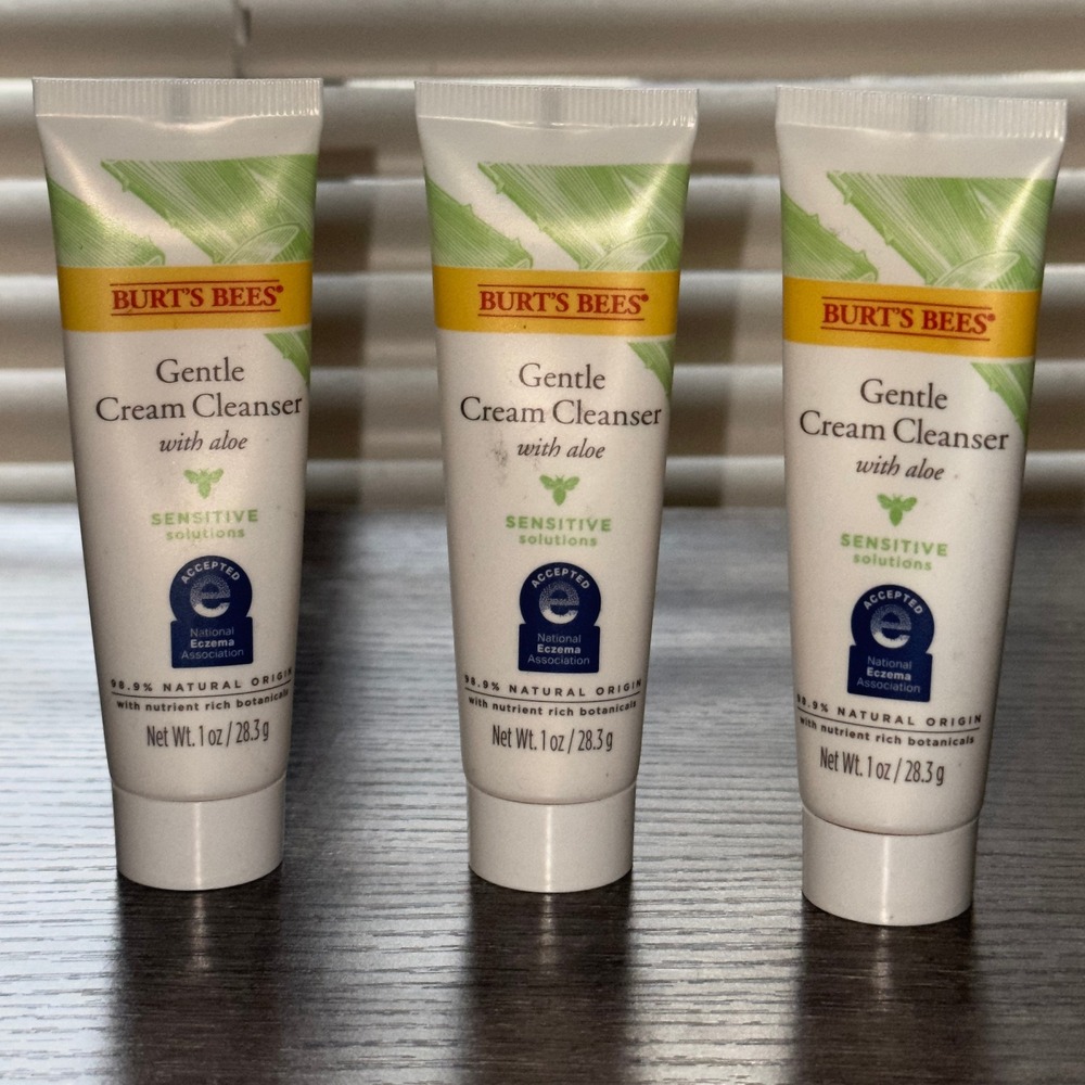 Burt's Bees 1.0oz Sensitive Daily Gentle Cream Cleanser With Aloe Lot of 3